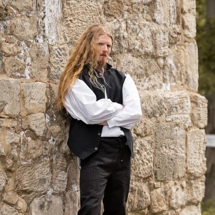 Pirate Button-Up Vest | Hand-Woven Cotton - Image 3