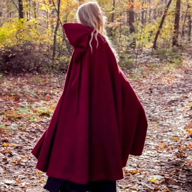 Hooded Pirate Cloak | Embroidered Cape with Wolf Head Clasp - Image 11