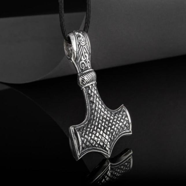 Handcrafted Old Norse Thor's Hammer Pirate Pendant | Sterling Silver - Image 3