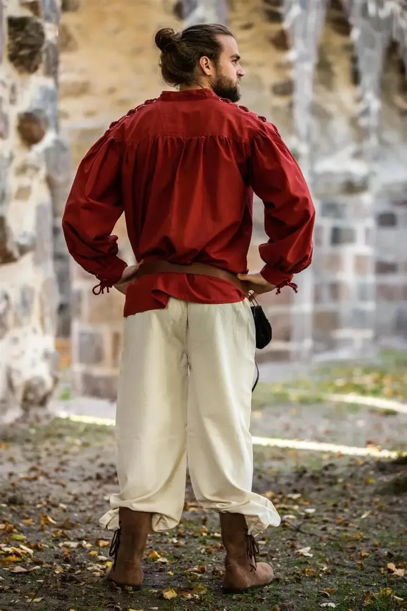 Red Pirate Shirt with Adjustable Sleeves - Image 4