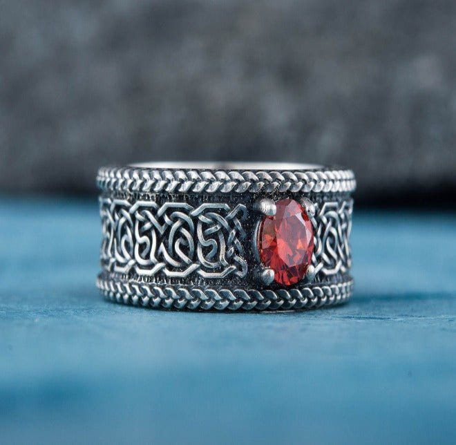 Sterling Silver Ornament Pirate Ring | Norse-Inspired | Custom Sizing - Image 5