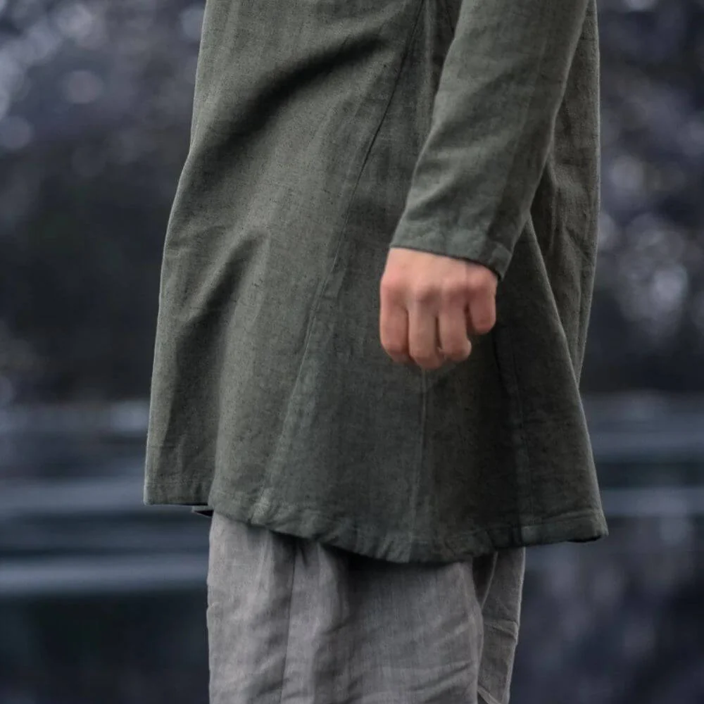 Olive Green Linen Pirate Tunic - Image 5