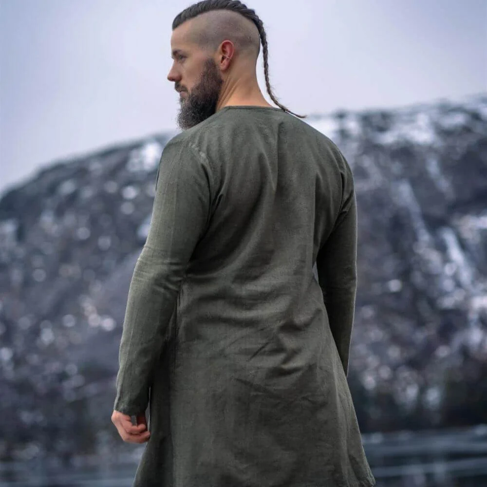 Olive Green Linen Pirate Tunic - Image 6
