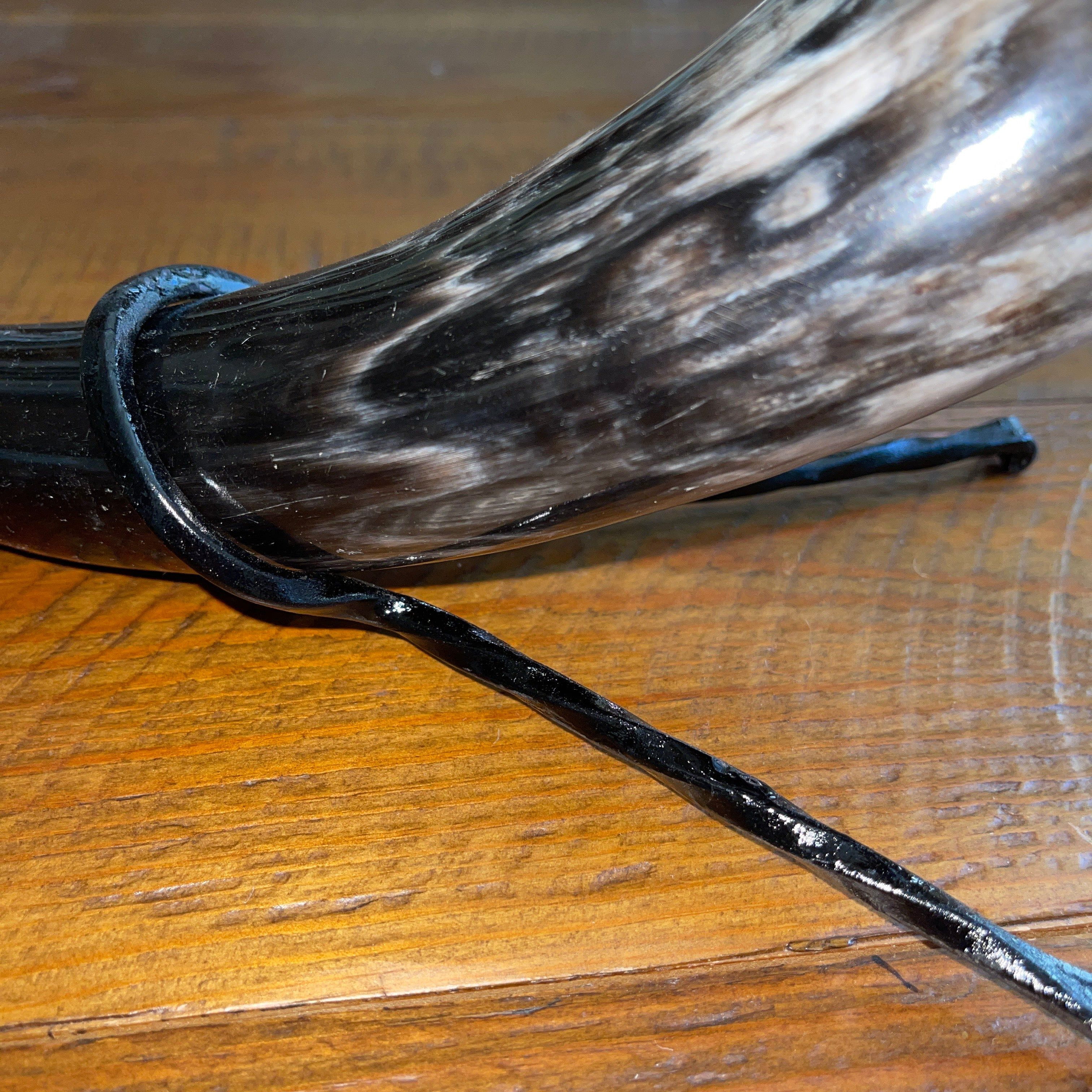 Pirate Drinking Horn with Belt Loop and Iron Stand - Scale Pattern - Image 8