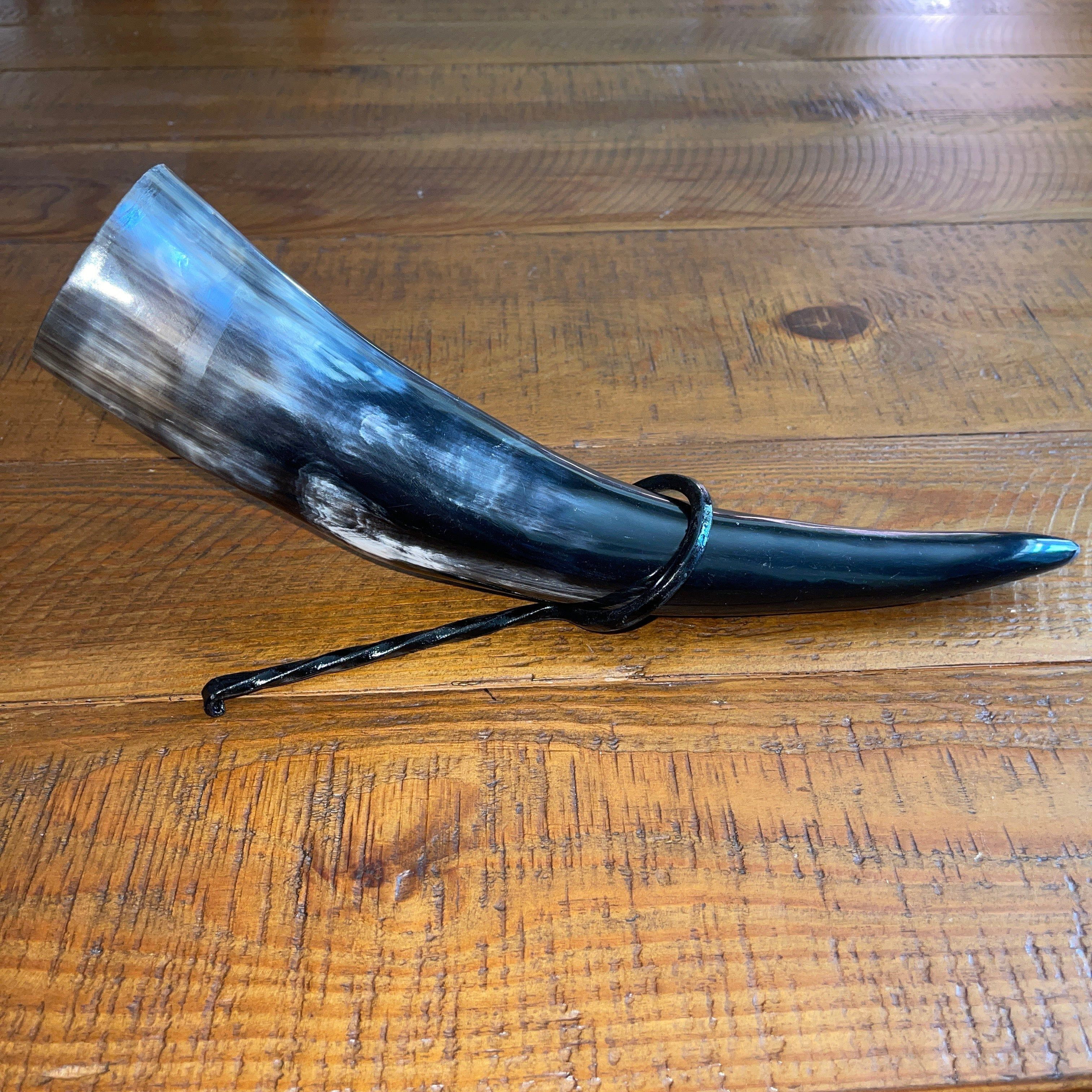 Pirate Drinking Horn with Belt Loop and Iron Stand - Scale Pattern - Image 9