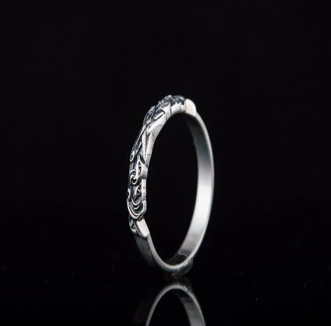 Sterling Silver Raven Pirate Ring | Customizable Size - Image 3