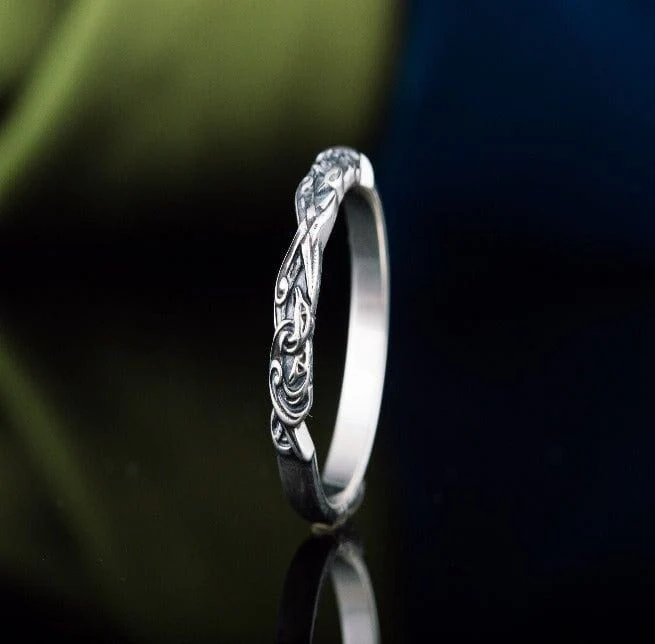 Sterling Silver Raven Pirate Ring | Customizable Size - Image 4