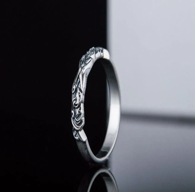 Sterling Silver Raven Pirate Ring | Customizable Size - Image 5