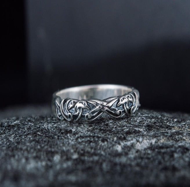 Sterling Silver Raven Pirate Ring | Customizable Size - Image 7