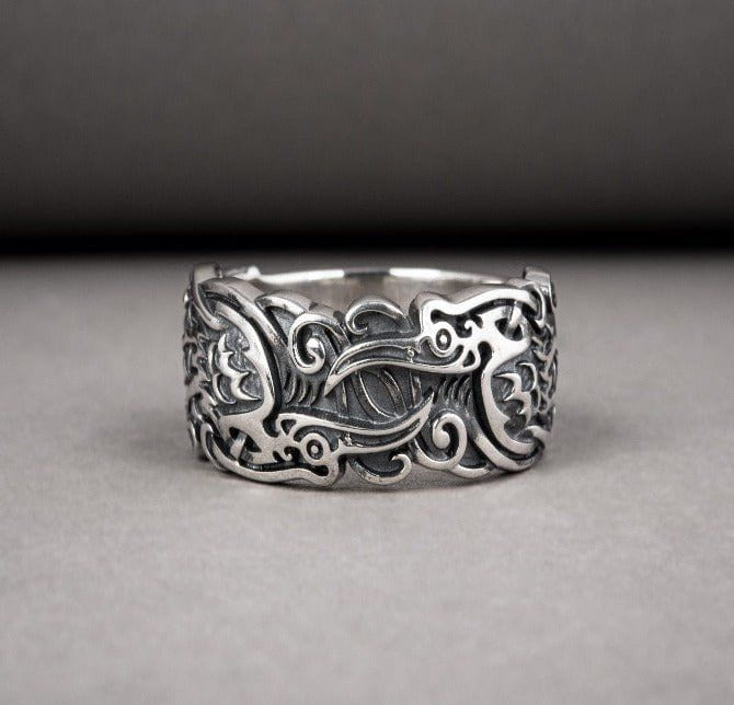 Handcrafted Ravens Pirate Ring | Sterling Silver & Gold - Image 4