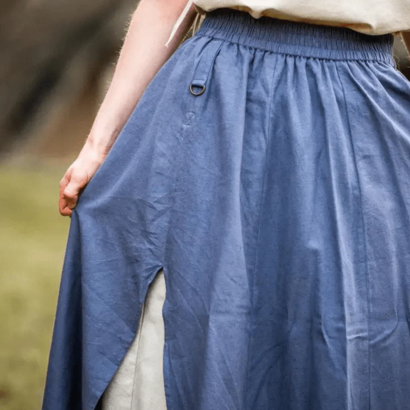 Blue and Natural Pirate Skirt | Double Layer | Side Slit - Image 7