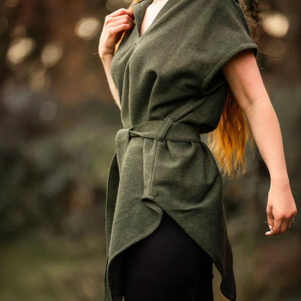 Hooded Green Tunic for Women | Belt Included - Image 5