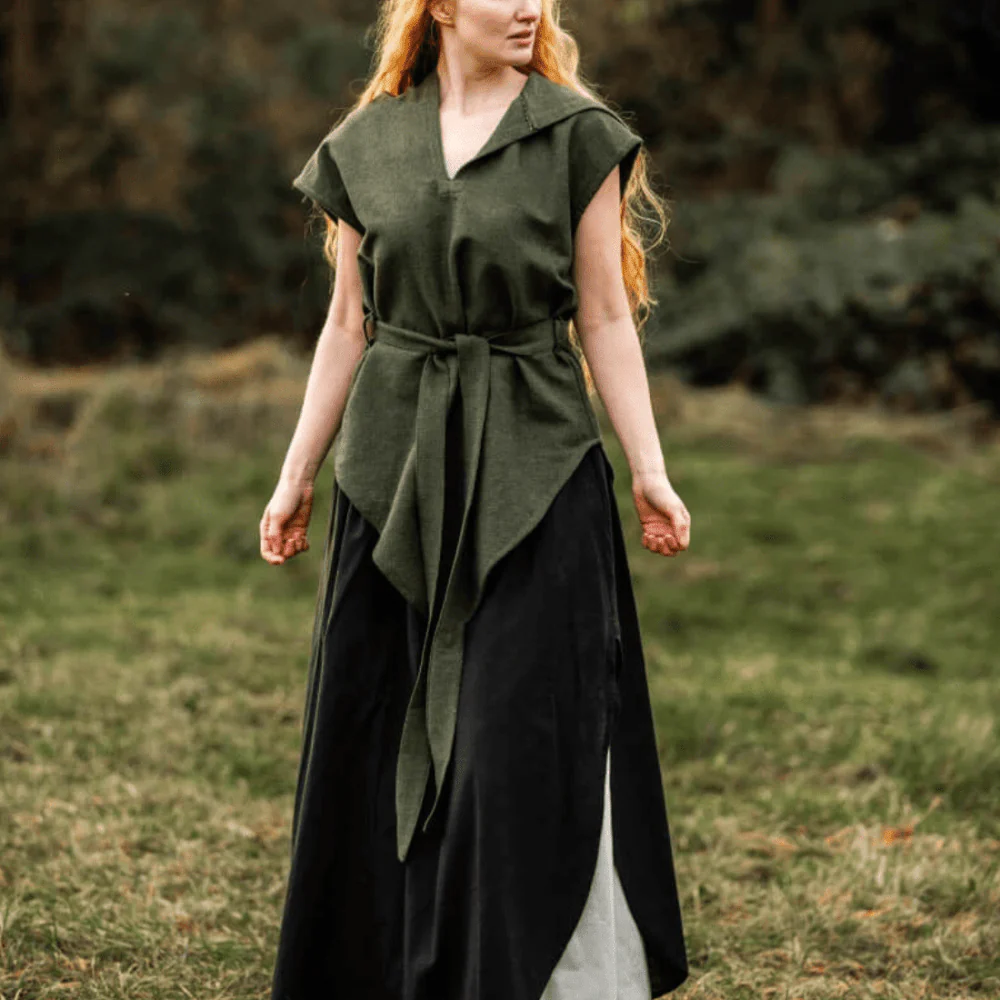 Hooded Green Tunic for Women | Belt Included - Image 8