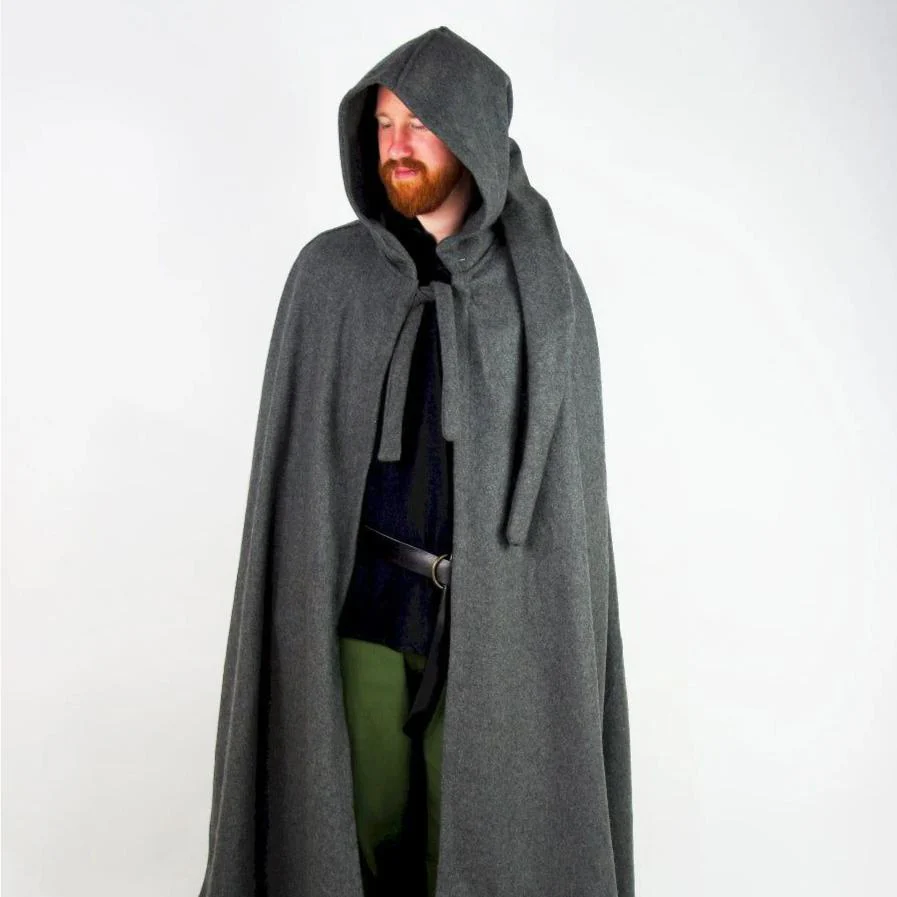 Long Hooded Wool Cloak | Adjustable Closure - Image 4