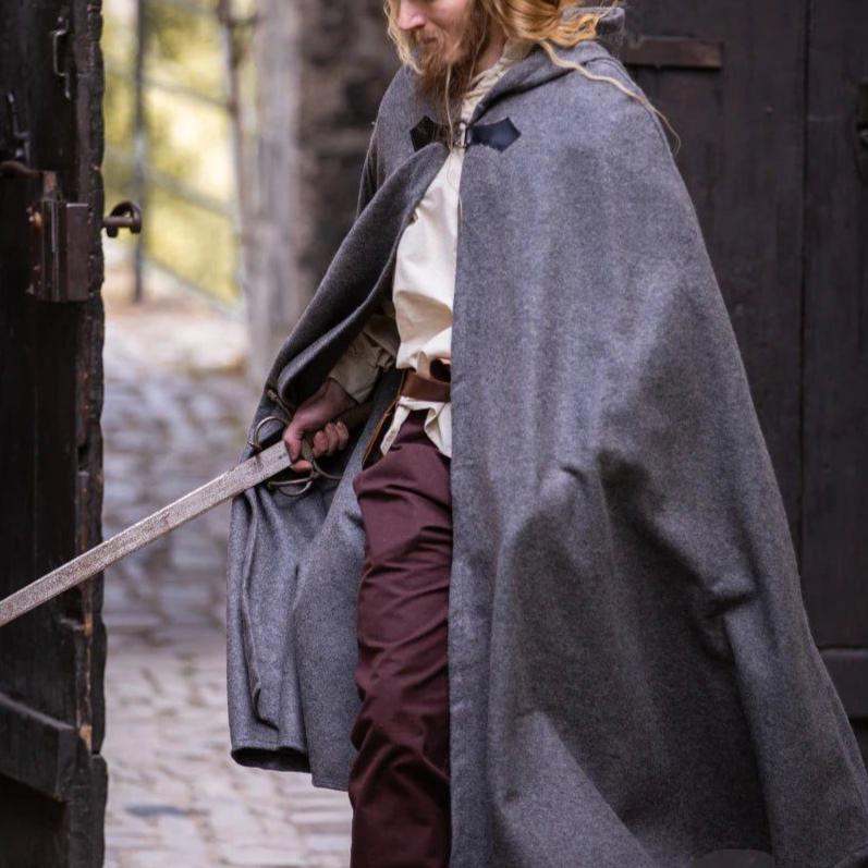 Wool Pirate Cloak with Wolf Clasp | Versatile Buccaneer Cape - Image 3