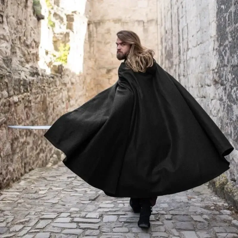 Wool Pirate Cloak with Wolf Clasp | Versatile Buccaneer Cape - Image 5