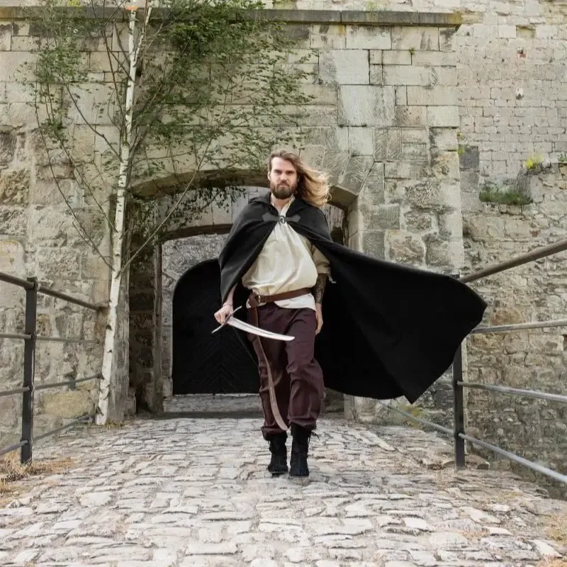 Wool Pirate Cloak with Wolf Clasp | Versatile Buccaneer Cape - Image 6